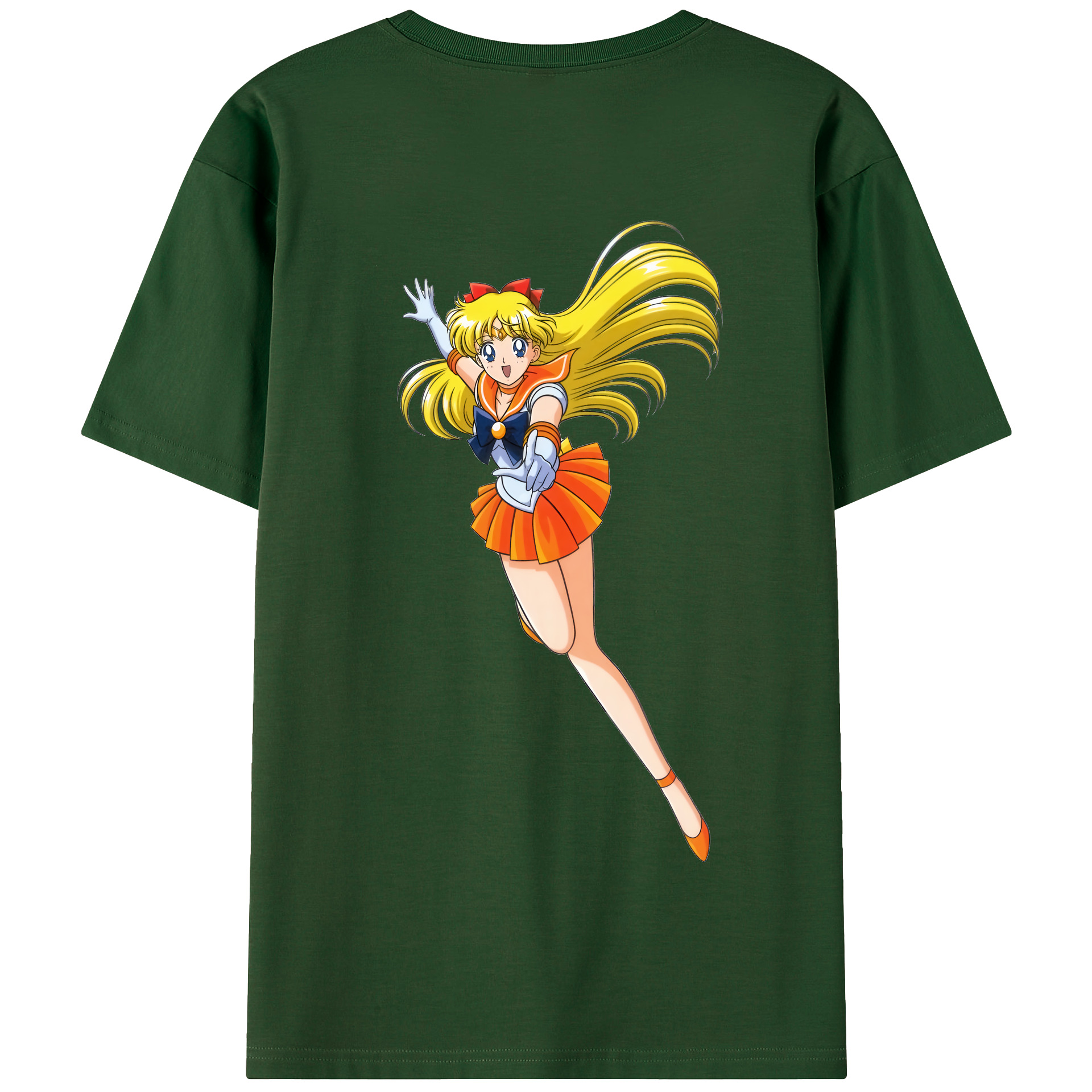 （画像用） 美少女戦士セーラームーン 愛野 美奈子 あいの みなこ Sailor Moon Aino Minako 綿100％半袖Tシャツ（背面プリント）